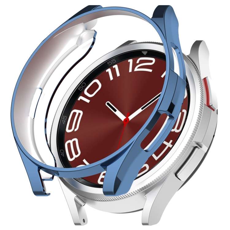 For Samsung Galaxy Watch6 Classic 47mm Electroplated TPU Half Pack Hollow Watch Protect ... (Blue)