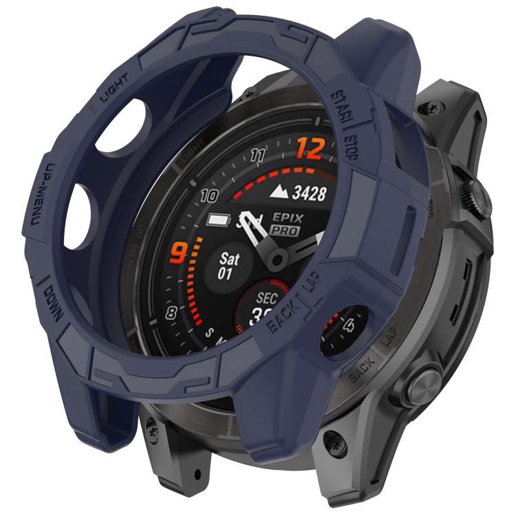 For Garmin Epix Pro / Epix Pro Gen 2 42mm / Fenix 7S / 7S Pro Armored TPU Half Wrapped ... (Blue)