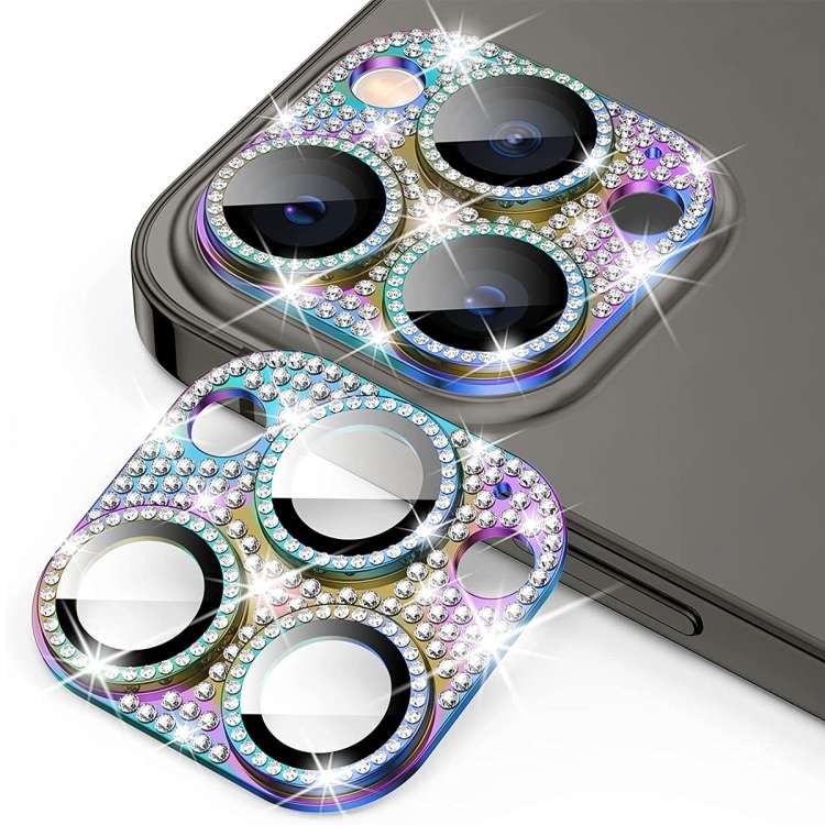 For iPhone 15 Pro / 15 Pro Max ENKAY Hat-Prince Blink Diamond Camera Lens Aluminium ... (Colorful)