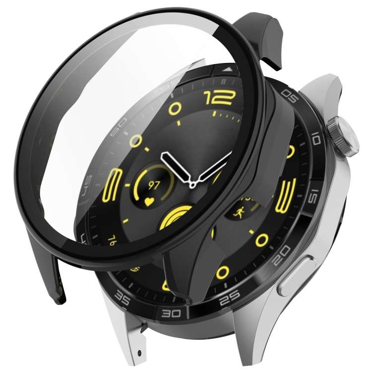 For Huawei Watch GT 4 46mm PC + Tempered Film Integrated Watch Protective Case(Black)