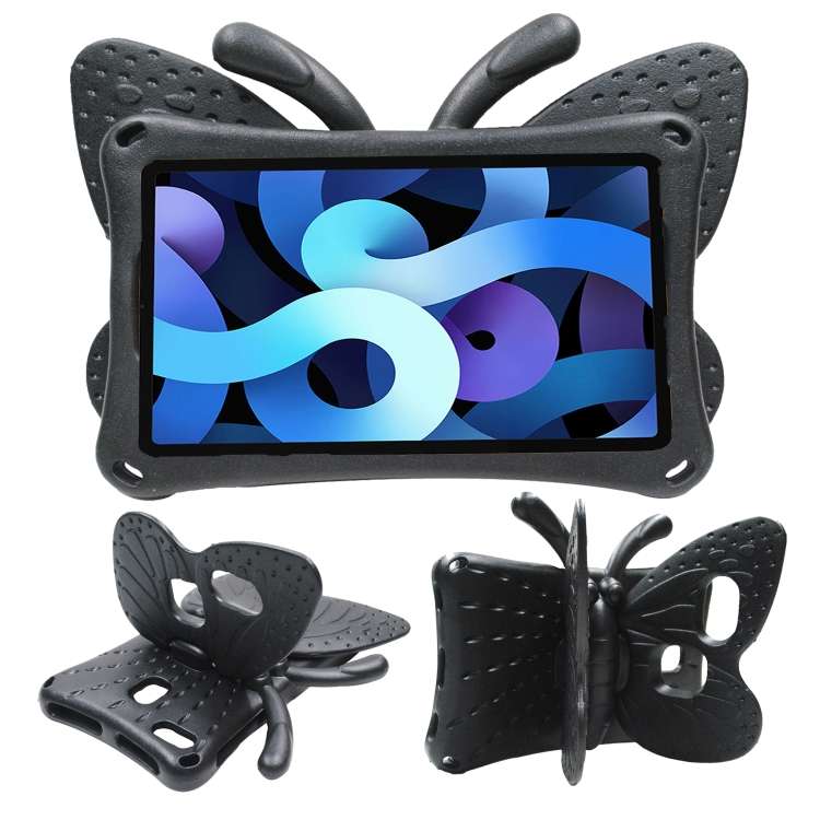 For Samsung Galaxy Tab A11 / A9 Butterfly Bracket Kids EVA Shockproof Tablet Case(Black)