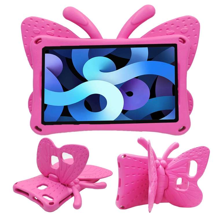For Samsung Galaxy Tab A11 / A9 Butterfly Bracket Kids EVA Shockproof Tablet Case(Rose Red)