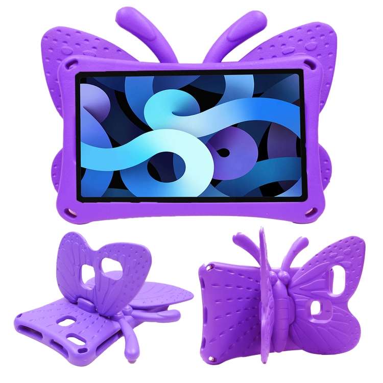 For Samsung Galaxy Tab A11 / A9 Butterfly Bracket Kids EVA Shockproof Tablet Case(Purple)