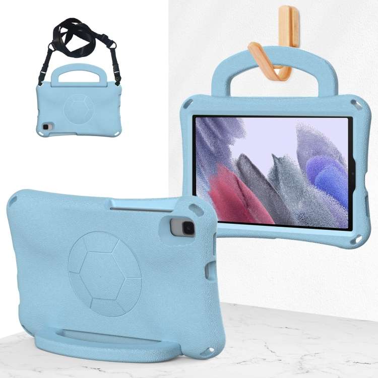 For Samsung Galaxy Tab A7 Lite 8.7 T220/T225 Handle Football Shaped EVA Shockproo ... (Light Blue)