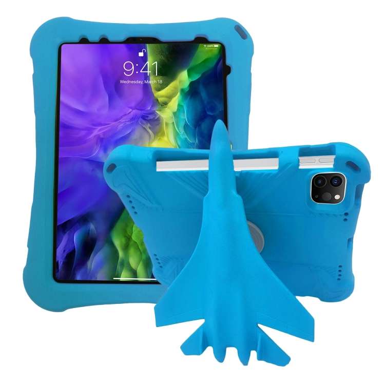 For iPad Pro 11 2020 / 2021 / 2022 360 Rotation Aircraft Holder EVA Shockproof Tablet Case(Blue)
