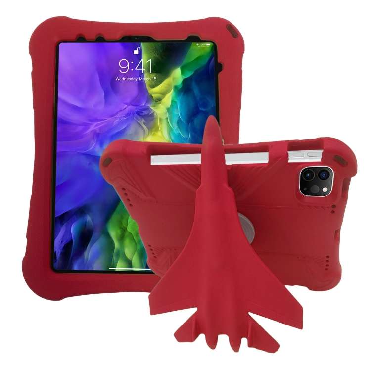 For iPad Pro 11 2020 / 2021 / 2022 360 Rotation Aircraft Holder EVA Shockproof Tablet Case(Red)