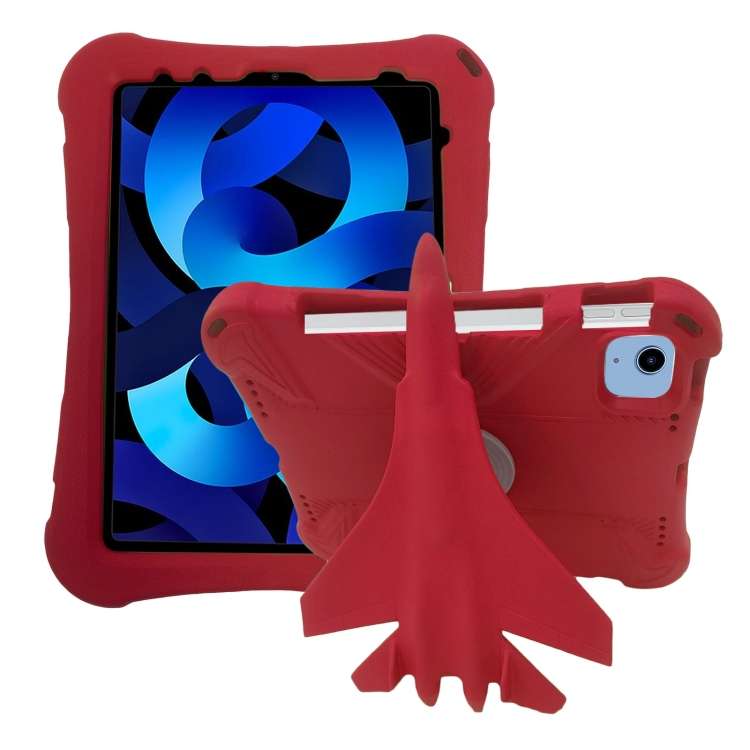 For iPad Air 2022 / 2020 10.9 360 Rotation Aircraft Holder EVA Shockproof Tablet Case(Red)