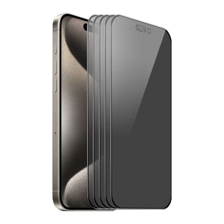 For iPhone 15 Pro Max 5pcs ENKAY Hat-Prince 360 Degree Anti-peeping Privacy Full Screen Tempered G