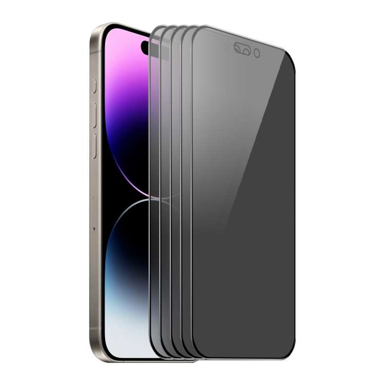 For iPhone 14 Pro Max 5pcs ENKAY Hat-Prince 360 Degree Anti-peeping Privacy Full Screen Tempered G