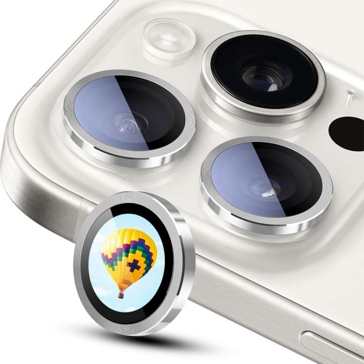 For iPhone 13 Pro / 13 Pro Max ENKAY Hat-Prince AR 9H Rear Lens Aluminium Alloy Tempe ... (Silver)