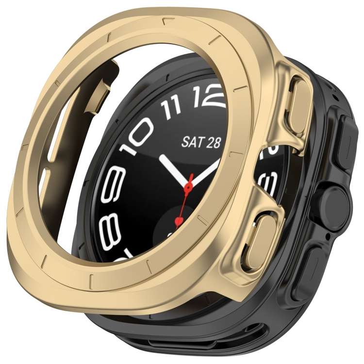 For Samsung Galaxy Watch Ultra 47mm / Ultra 2025 Half Coverage Hollowed PC Watch P ... (Champagne)