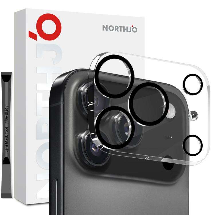 For iPhone 17 Pro Max NORTHJO Camera Lens Protector 3D Night Shot Tempered Glass Film(Black)