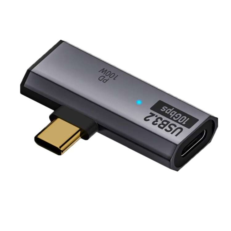 USB-C / Type-C Male to Dual Type-C Female USB3.2/10Gbps OTG Converter PD100W Charging A ... (Gray)