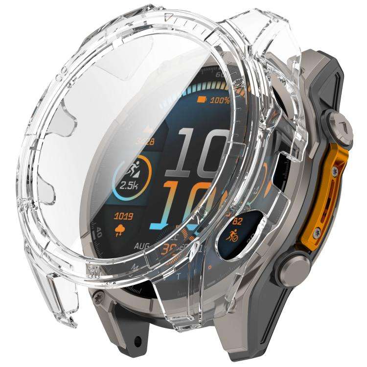 For Garmin Tactix 8 Solar 51mm Tempered Film Integrated PC Watch Protective Case(Transparent)