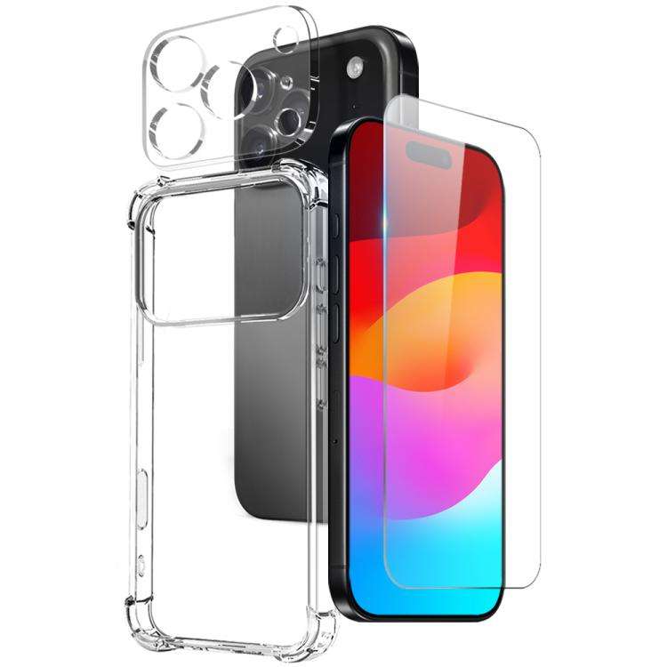 For iPhone 17 Pro Max NORTHJO 3 in 1 TPU Airbag Shockproof Phone Case with Screen Prot ... (Clear)