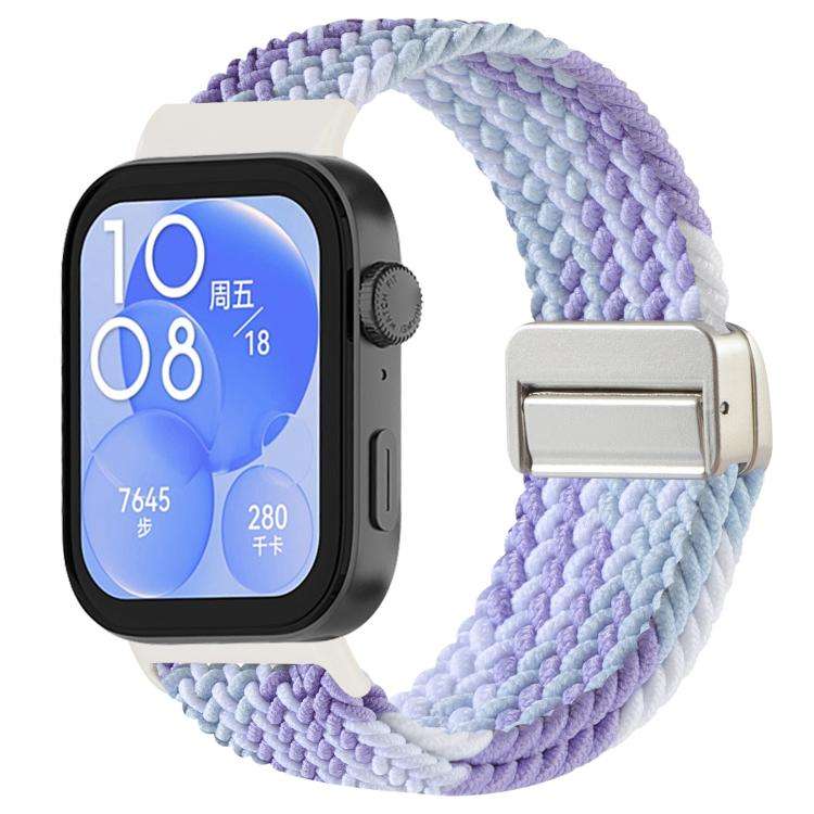 For Huawei Watch Fit 4 / Fit4 Pro / Fit3 Magnetic Buckle Loop Braid Watch Band(Violet)