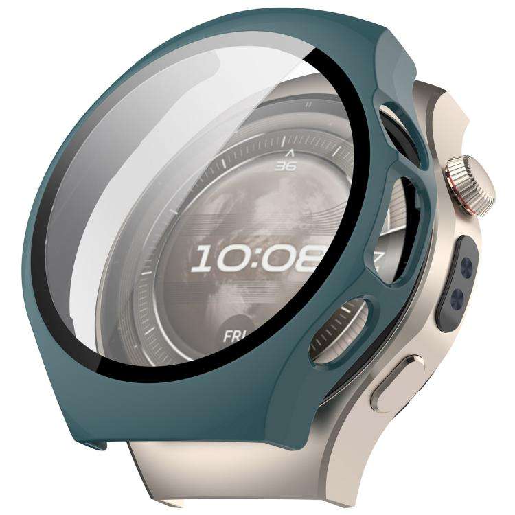 For Huawei Watch 5 42mm Tempered Film Integrated PC Watch Protective Case(Pine Green)