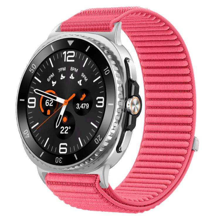 For Samsung Galaxy Watch8 / Watch8 Classic Woven Nylon Hook And Loop Fastener Metal Inte ... (Red)