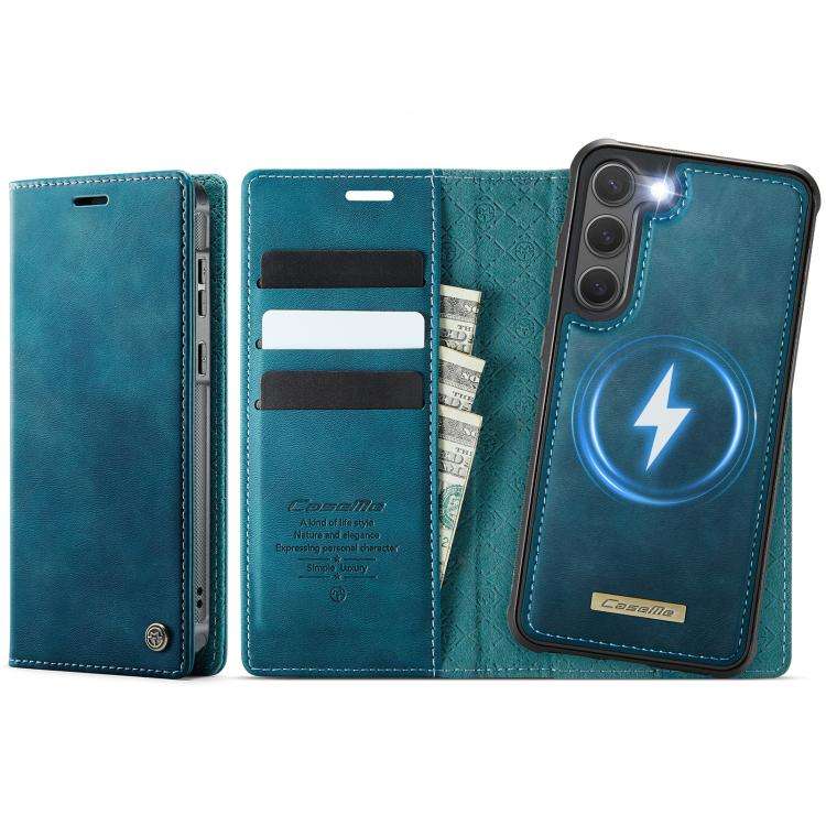 For Samsung Galaxy S23 5G CaseMe C49 Magnetic RFID Blocking Detachable Wallet Leather ... (Green)
