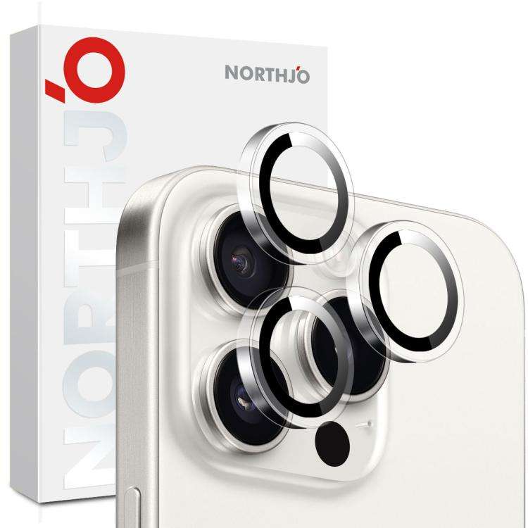 For iPhone 16 Pro / 16 Pro Max NORTHJO Camera Lens Protector Clear Ring Tempered Glass Film(Clear)