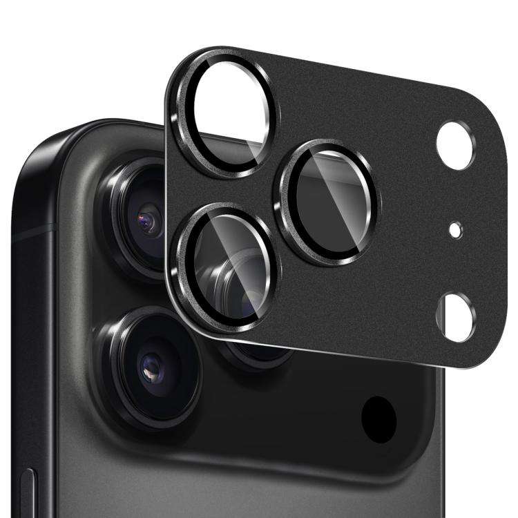 For iPhone 17 Pro ENKAY Anti-reflection Camera Lens Frosted Armor Aluminium Alloy Temp ... (Black)