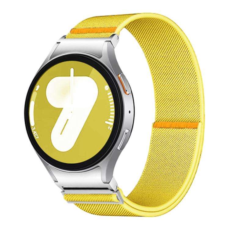 For Samsung Galaxy Watch FE / 7 / 6 / 5 / 4 Adjustable Single Loop Elastic Nylon Watc ... (Yellow)