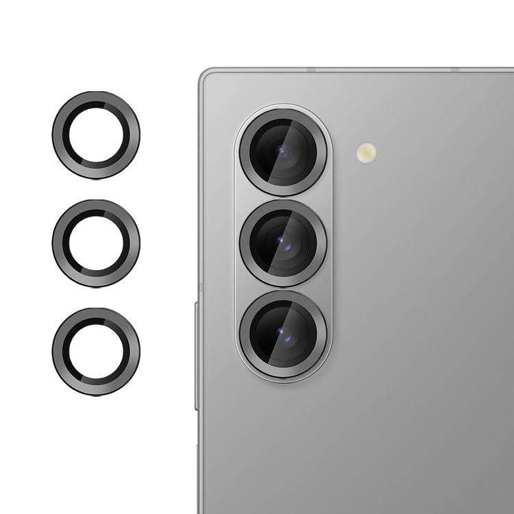 For Samsung Galaxy Z Fold6 Kalebol No Flicker Ultra-Thin Individual Camera Lens Temper ... (Black)