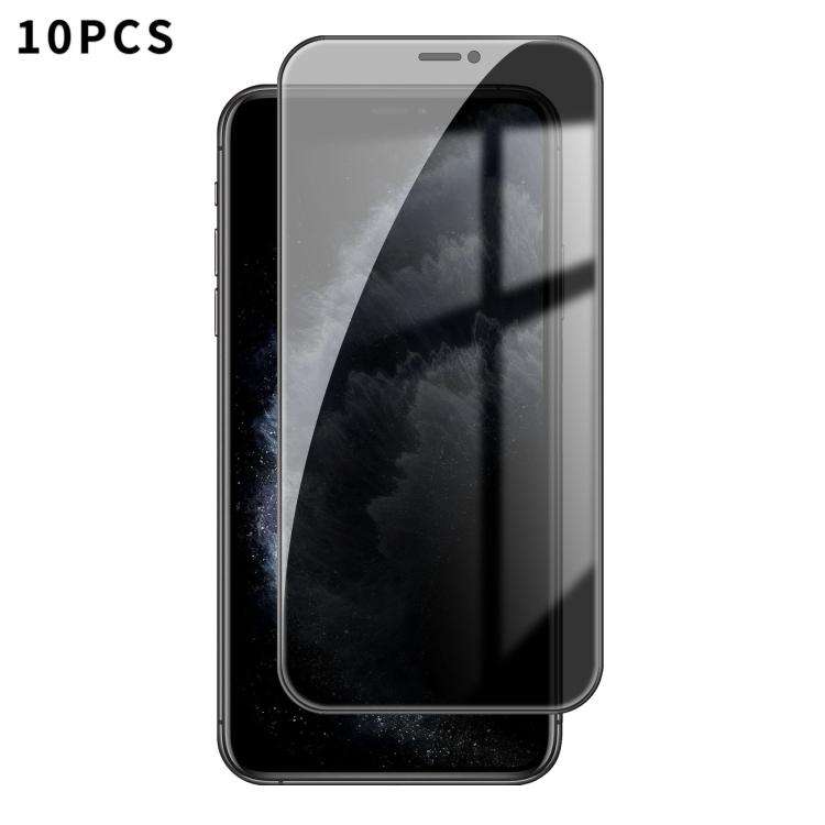 For iPhone 11 Pro 10pcs Kalebol High-Aluminum Screen-Printed Full-Coverage Black-Border Privacy Te