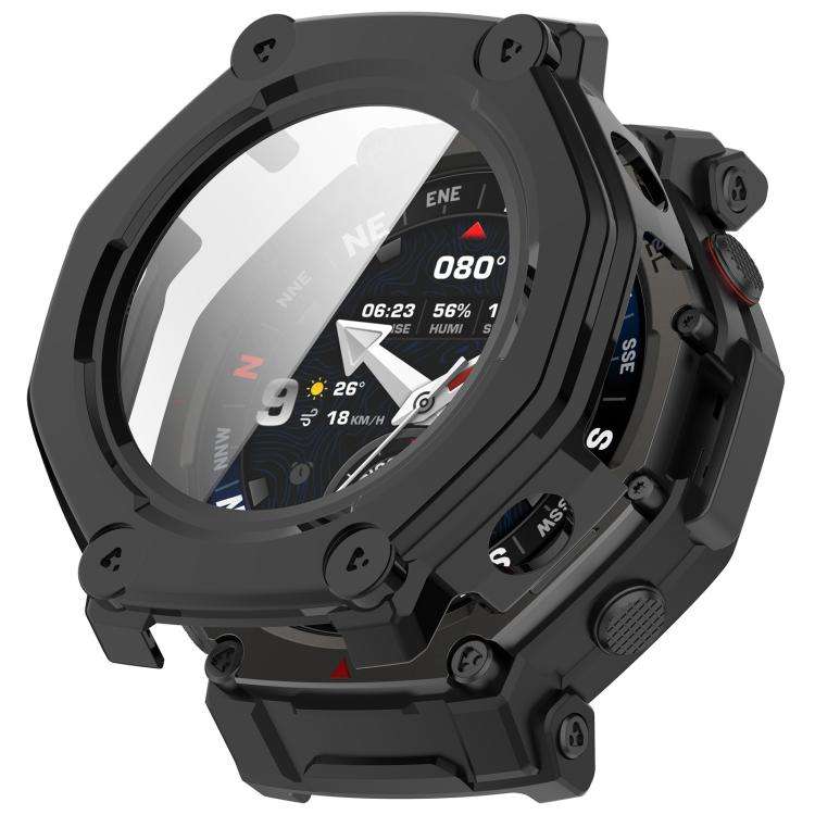 For Amazfit T-Rex 3 Pro 48mm Tempered Film Integrated PC Watch Protective Cover(Black)