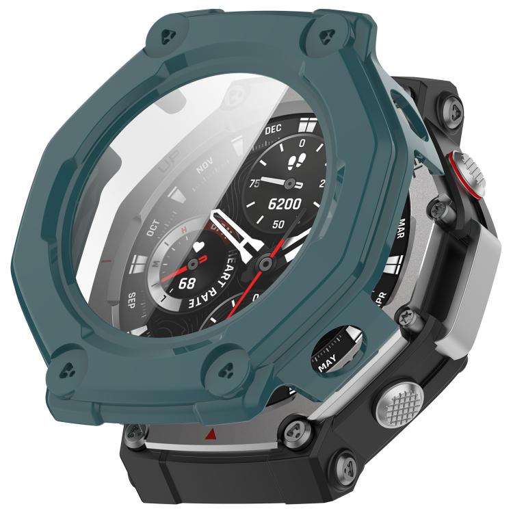 For Amazfit T-Rex 3 Tempered Film Integrated PC Watch Protective Cover(Green)