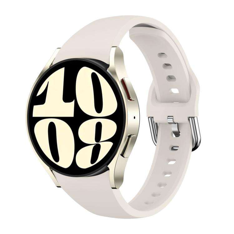 For Samsung Galaxy Watch FE / 7 / 6 / 5 / 4 Slim Silicone Watch Band(Starlight)