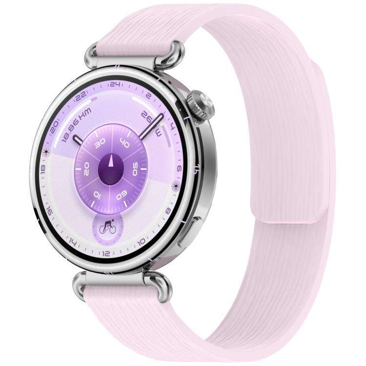 18mm Striped Soft Magnetic Silicone Watch Band(Purple)