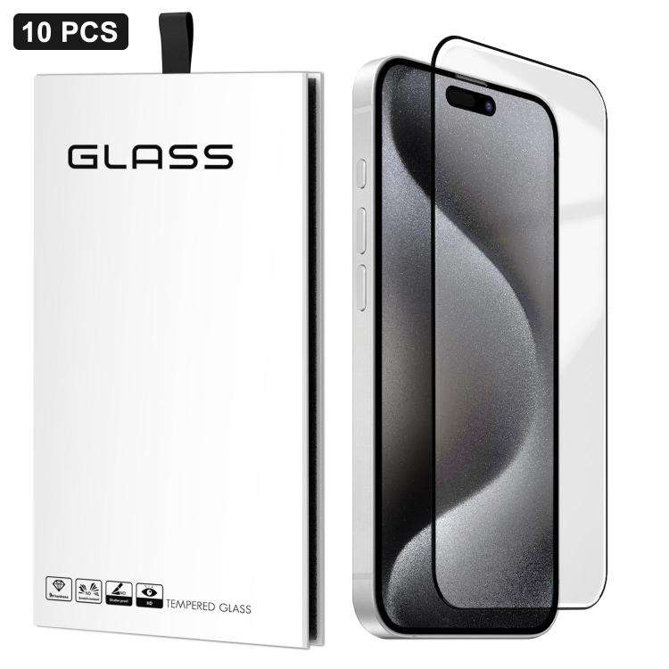 For iPhone 15 Pro 10pcs 0.18mm Ultra-Thin Ultrasonic HD Screen-Printed High-Aluminium Thick-Gel Te