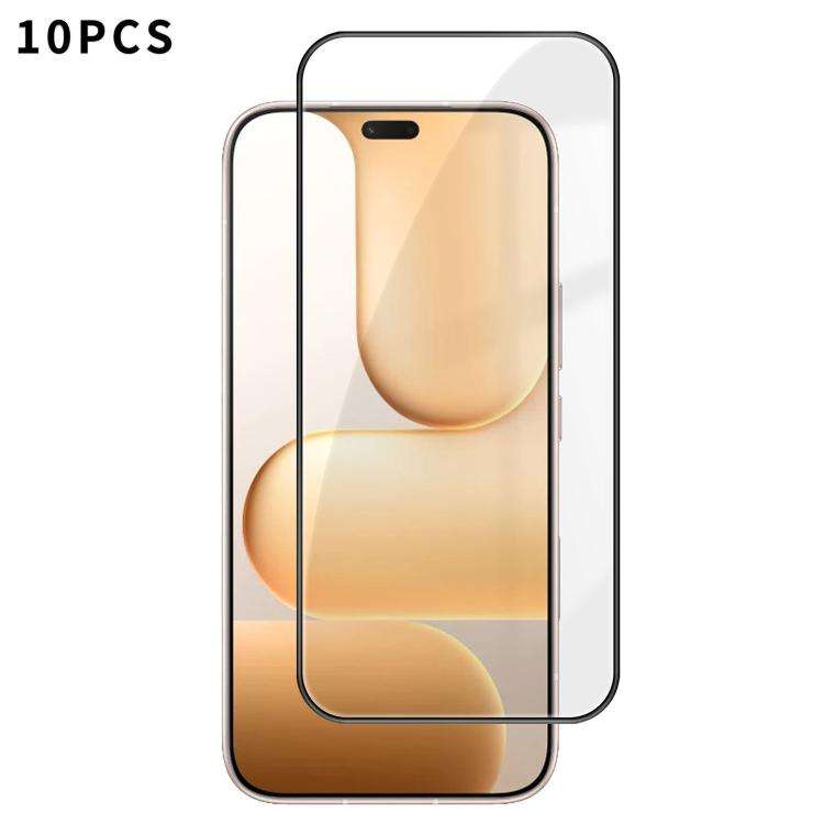 For Honor 600 Lite 10pcs Kalebol High-Aluminum Screen-Printed Full-Coverage Anti-Fingerprint Black