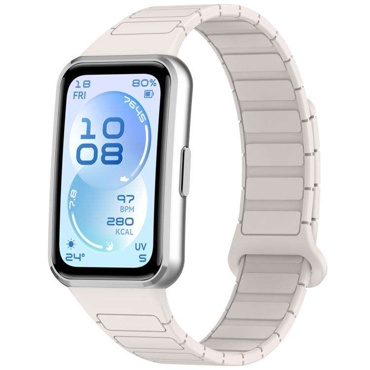 For Huawei Band 11 / Band 11 Pro I-Shaped Adjustable Magnetic Silicone Watch Band(Starlight)