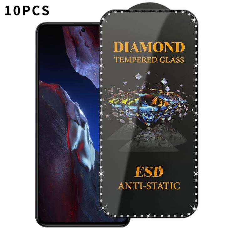 For Xiaomi Poco F5 Pro 10pcs Full-Screen Diamond-Studded Silkscreen High-Definition Anti-Static Te
