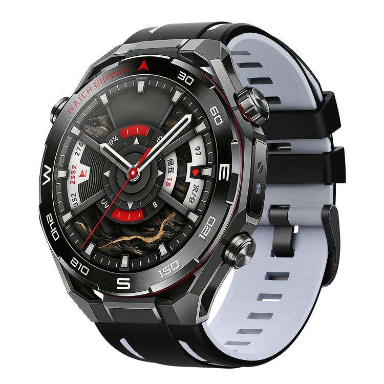 22mm Speed Shadow Sports Two Color Silicone Watch Band(Black Grey)