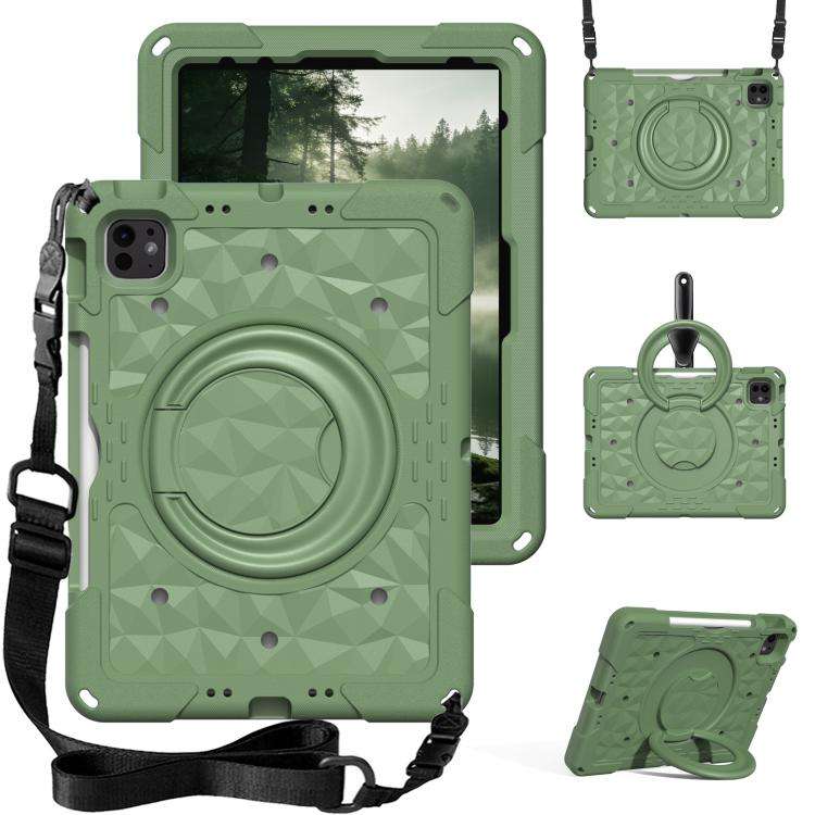 For iPad 2026 / 2025 / Air 11 2026 / 2025 Magic Ring Rotation Holder Shockproof T ... (Olive Drab)