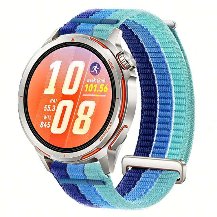 18mm Double-Link Cloud-Feel Breathable Nylon Loop Metal Head Watch Band(Island Blue)