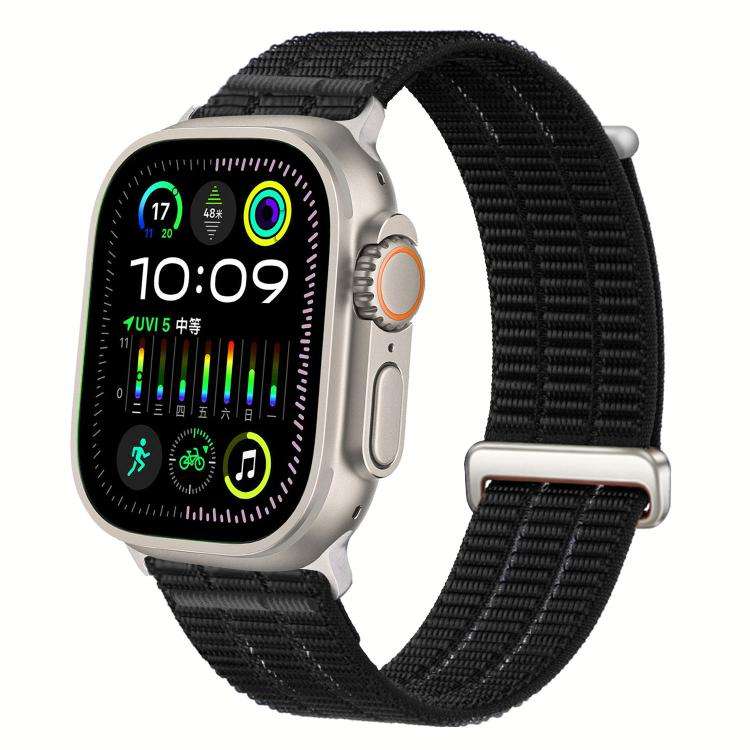 For Apple Watch 46mm / 49mm / 45mm / 44mm Double-Link Cloud-Feel Breathable N ... (Midnight Black)
