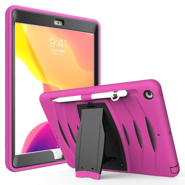 For Galaxy S5e 10.5 (2019) T720 360 Degree Rotation PC + Silicone Protective Case w ... (Rose Red)