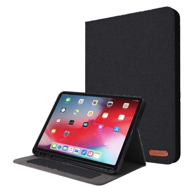 For iPad Pro 11(2020) Horizontal Flip TPU + Fabric PU Leather Protective Tablet Case w ... (Black)