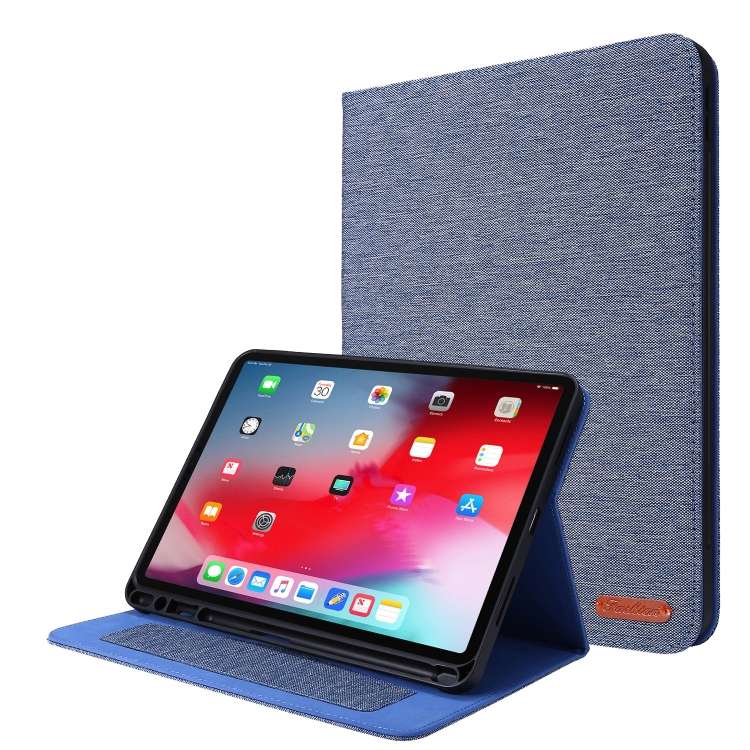 For iPad Pro 11(2020) Horizontal Flip TPU + Fabric PU Leather Protective Tablet Ca ... (Deep Blue)