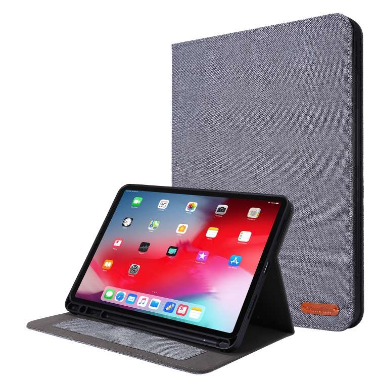 For iPad Pro 11(2020) Horizontal Flip TPU + Fabric PU Leather Protective Tablet Case wi ... (Gray)