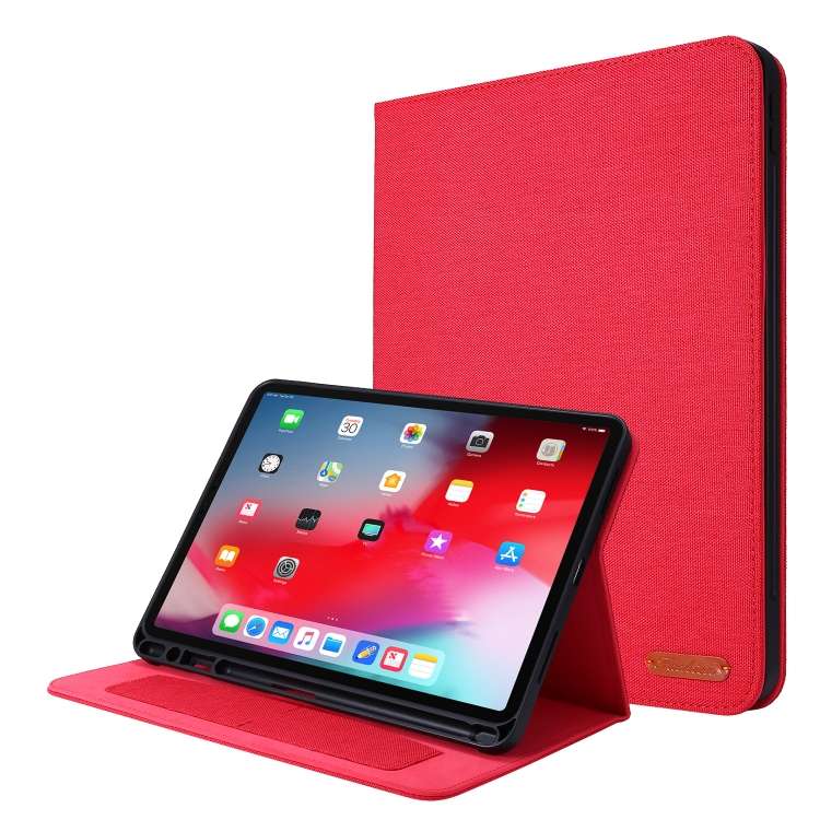 For iPad Pro 11(2020) Horizontal Flip TPU + Fabric PU Leather Protective Tablet Case wit ... (Red)