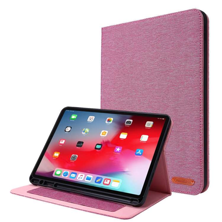 For iPad Pro 11(2020) Horizontal Flip TPU + Fabric PU Leather Protective Tablet Cas ... (Rose Red)