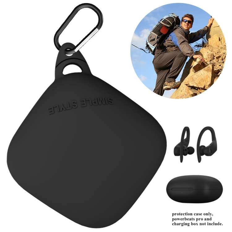 For Apple Beats Powerbeats Pro Bluetooth Headset Drop-roof Dust-proof Silicone Protect ... (Black)