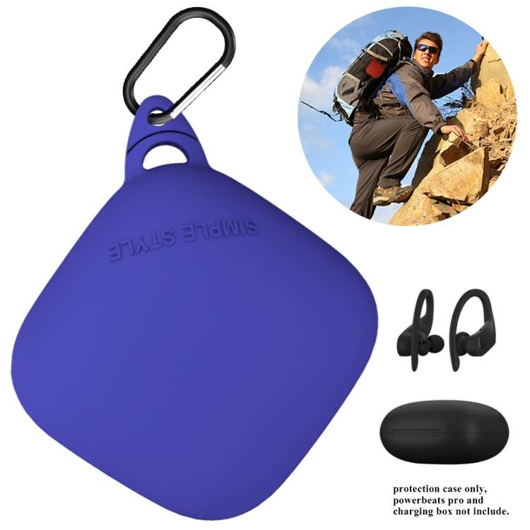 For Apple Beats Powerbeats Pro Bluetooth Headset Drop-roof Dust-proof Silicone Protecti ... (Blue)