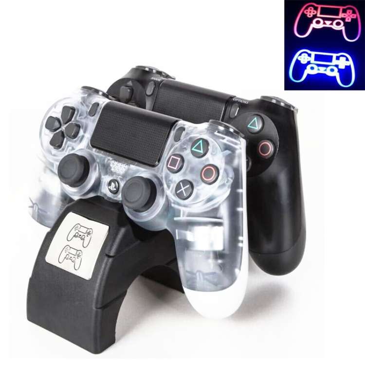 For Playstation 4 /PS4 pro /PS4 Slim Wireless Controller LED Indicator Charger Double Handle Dual