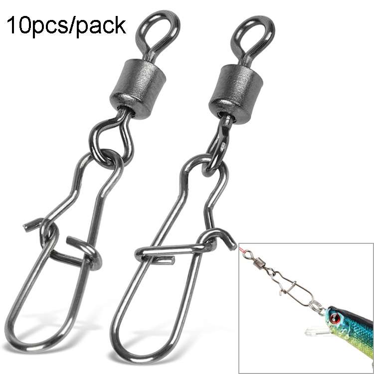 10pcs /Pack Stainless Steel Fishing Connector Bearing Rolling Swivel Connector Fishi ... (4(30mm))